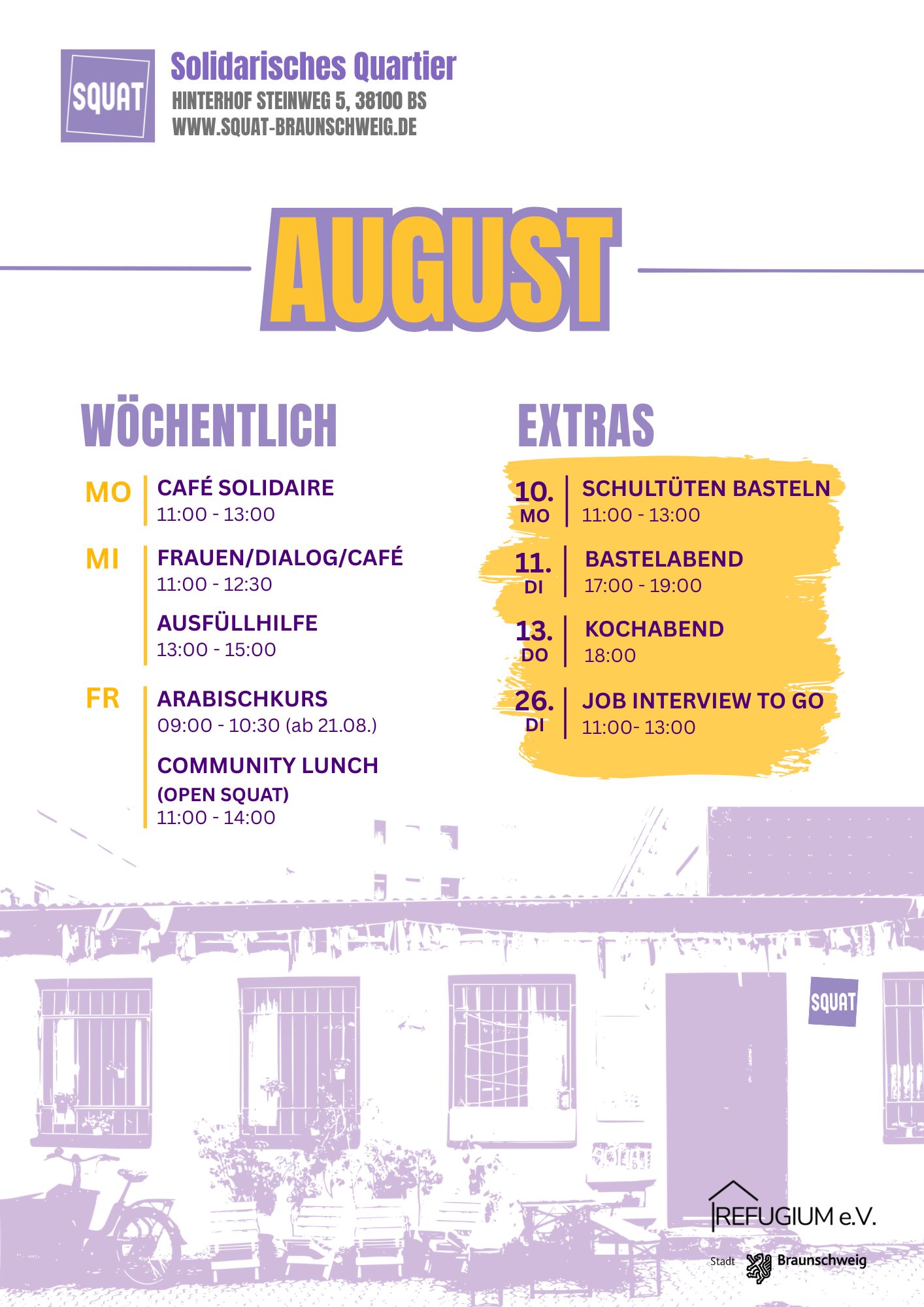 August-Programm im SQUAT